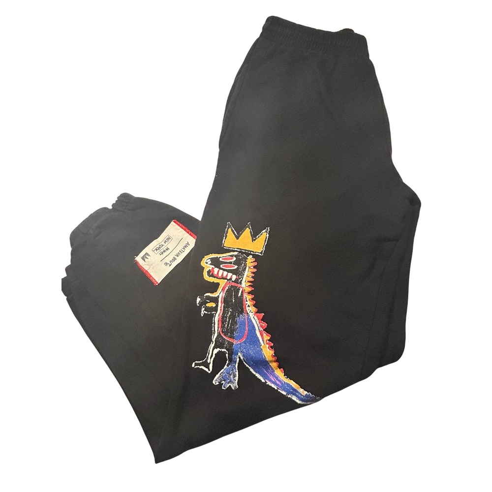 Rome Pays Off Sweatpants Kids Small Black Basquiat Pez Dispenser Graphic Joggers